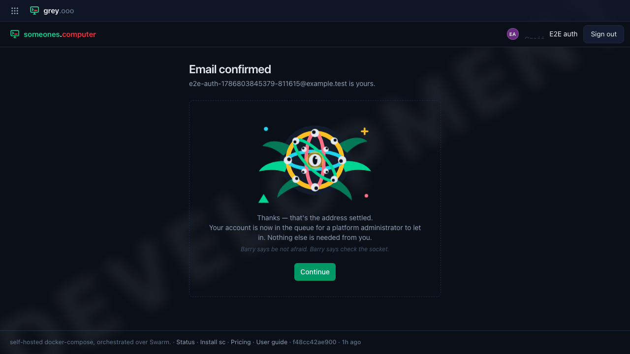 After opening the confirmation link