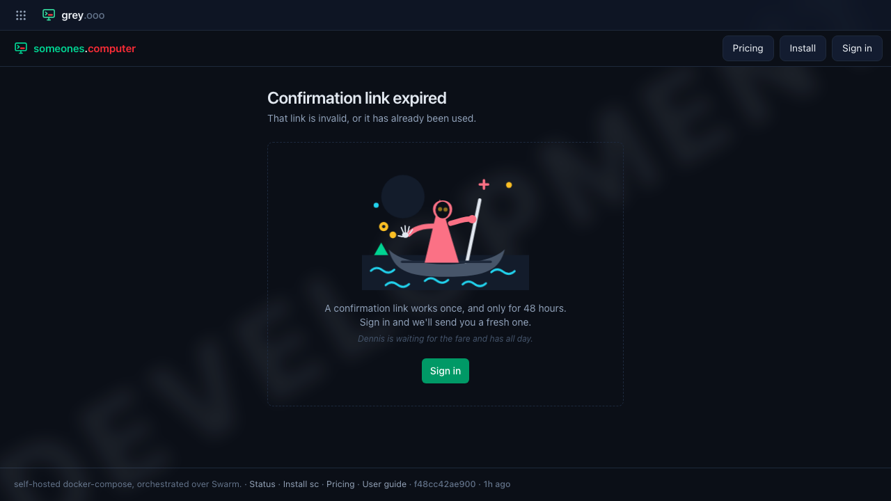 An expired confirmation link