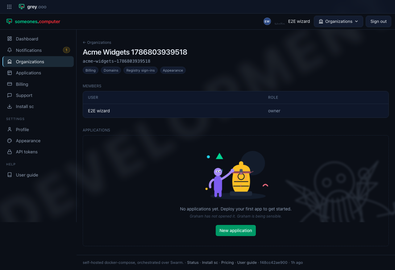 Organization detail page